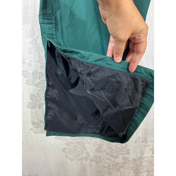 Staff Wilson Track Pants Large Green Nylon Gore Tex Pull On Ankle Zip Drawstring - Picture 2 of 11